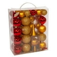 thumbnail image 3 of Red Gold Ball and Treetop Shatterproof Christmas Ornament 47 Piece Set 40-60mm, 3 of 3
