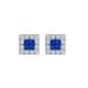 Sapphire CZ Boucles d'Oreilles Carrées Parfaites Repousser Argent – image 1 sur 6