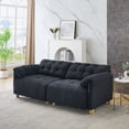 thumbnail image 2 of 83" Flannelette Cloud Deep Seat Sofas, Modern Sofa Couch for Small Spaces, Cozy Comfy Loveseat with Solid Wood Frame, Pillow-Designed Armrest Loveseat, Black, 2 of 9