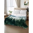 thumbnail image 2 of Ink Green Forest Twim Size Flat Sheet, Wrinkleproof & Fadeproof Cooling Flat Bed Sheet Only, Watercolor Modern Mountain Breathable Soft Bedding Top Sheets 66 x 96 Inches, 2 of 8