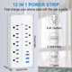 thumbnail image 5 of Protector contra sobretensiones para tira de alimentación con 8 salidas, 4 puertos USB y cable de alimentación de 4 pies, reutilizable, duradero, seguro, protector contra sobretensiones, salida de pro, 5 of 11