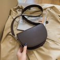 thumbnail image 1 of Retro Solid Color Saddle Bag High Quality Leather Shoulder Bags for Women 2023 New Simple Ladies Crossbody Bag Designer Handbags, 1 of 5