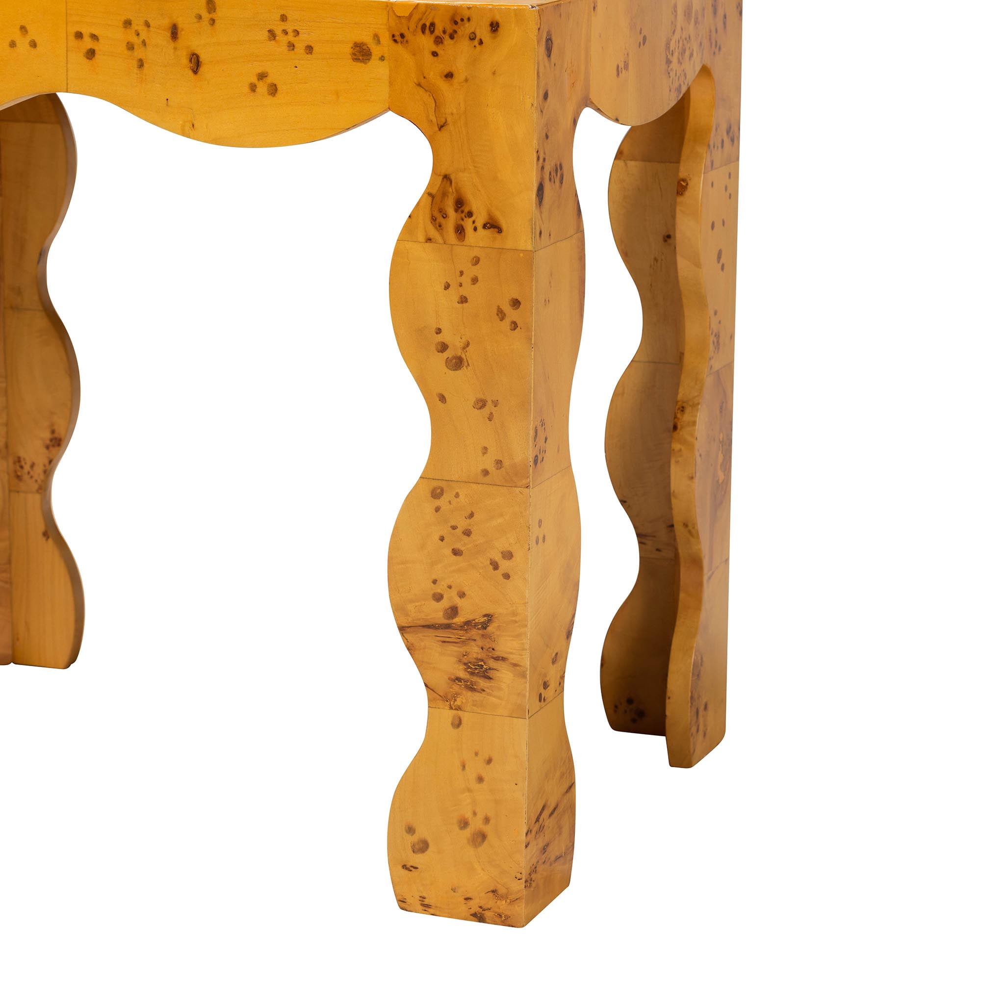 bali & pari Huxley Modern End Table, Light Mappa Burl