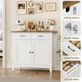 thumbnail image 4 of Homfa Entryway Cabinet, Kitchen Storage Cabinet, Farmhouse Buffet Sideboard with 2 Drawers and 2 Doors,Coffee Bar with Storage for Dining Room Living Room,White, 4 of 10
