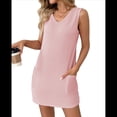 thumbnail image 3 of Chaleco Tipo Jersey para Mujer, Vestido Liso con Bolsillos, Rosa, Talla XXL, 3 of 9