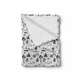 thumbnail image 2 of Mushroom Soft Flannel Fleece Blanket, Various Types of Fungus Extraordinary Creative Design on Plain Backdrop, Cozy Plush for Indoor and Outdoor Use, 70" x 90", Charcoal Grey White, by Ambesonne, 2 of 6