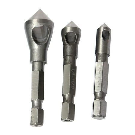 

3 Pieces Countersink Drill Bit Set Deburring Metal Hex Shank