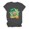 thumbnail image 4 of HaoXianJian Patricks Day Shirts for Women Crew-Neck 2025 sual Short Sleeve Irish Love Heart Print Shamrock Graphic T-shirt Green Saint Patty's Tunic Tops Plus Size 4X 430X Valentine's Day, 4 of 4