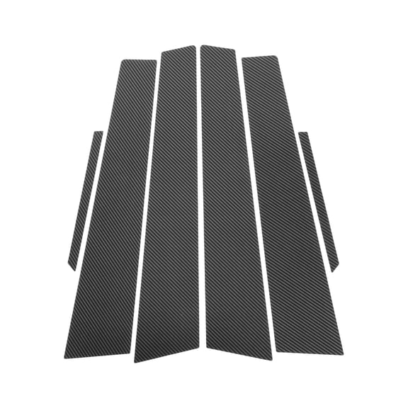 Unique Bargains 6 Pcs Door Pillar Window Trim for Cadillac CTS 2002-2007 Carbon Fiber Pattern Black Front Rear Left Right Anti Scratch Sticker Pillar Posts Cover