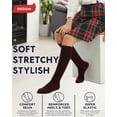 thumbnail image 6 of HUGH UGOLI Knee High Cotton Socks for Kids Girls Boys & Toddlers, Long School Uniform Socks, Soft & Comfortable,Burgundy, 12-14 Years Old, 4 Pairs, 6 of 7