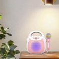 thumbnail image 2 of Freer Kids Karaoké Machine à Chanter Jouets Microphone Garçons Voix Jouet Intérieur Extérieur Portable Rose, 2 of 9