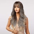 thumbnail image 2 of Kellynee 24" Black To Brown Wig Long Curly Synthetic Wigs Compatible Women (2 Wig Caps Included), 2 of 5