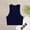 Navy, variant on Sakmal Womens Tanks Blue Crew Neck Slim Ribbed Sexy Casual Cami Sleeveless Summer Tops