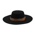 thumbnail image 3 of Wide Brim Cowboy Hat With Decorative Oval Detailing For Everyday Outdoor Wear In All Seasons End, Black, 3 of 3