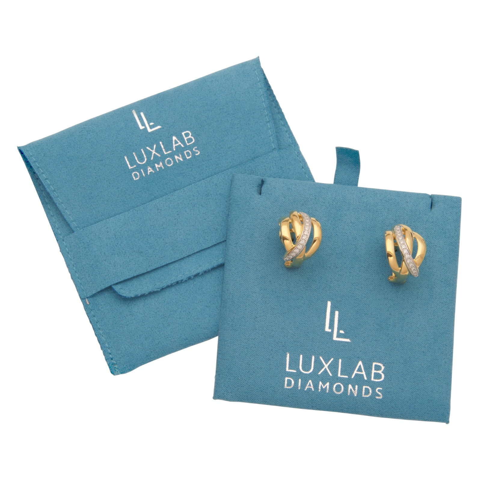 Forever Facets 3/8 CT TW Lab Grown Diamond Earrings in 18k Gold over Sterling Silver, Adult Female