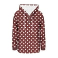 thumbnail image 6 of V Neck Hoodies for Women Pullover Casual Polka Dots Tunic Tops Loose Long Sleeve Sweatshirts Tees, 6 of 6
