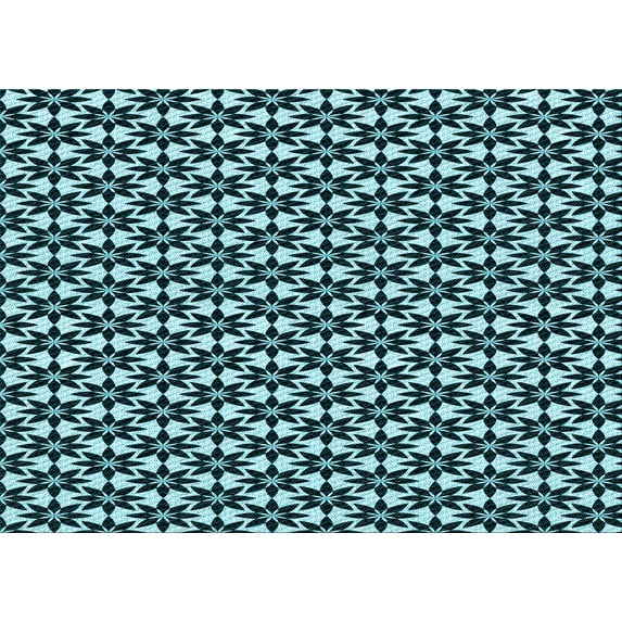 Ahgly Company Indoor Rectangle Patterned Blue Lagoon Blue Area Rugs, 2' x 3'