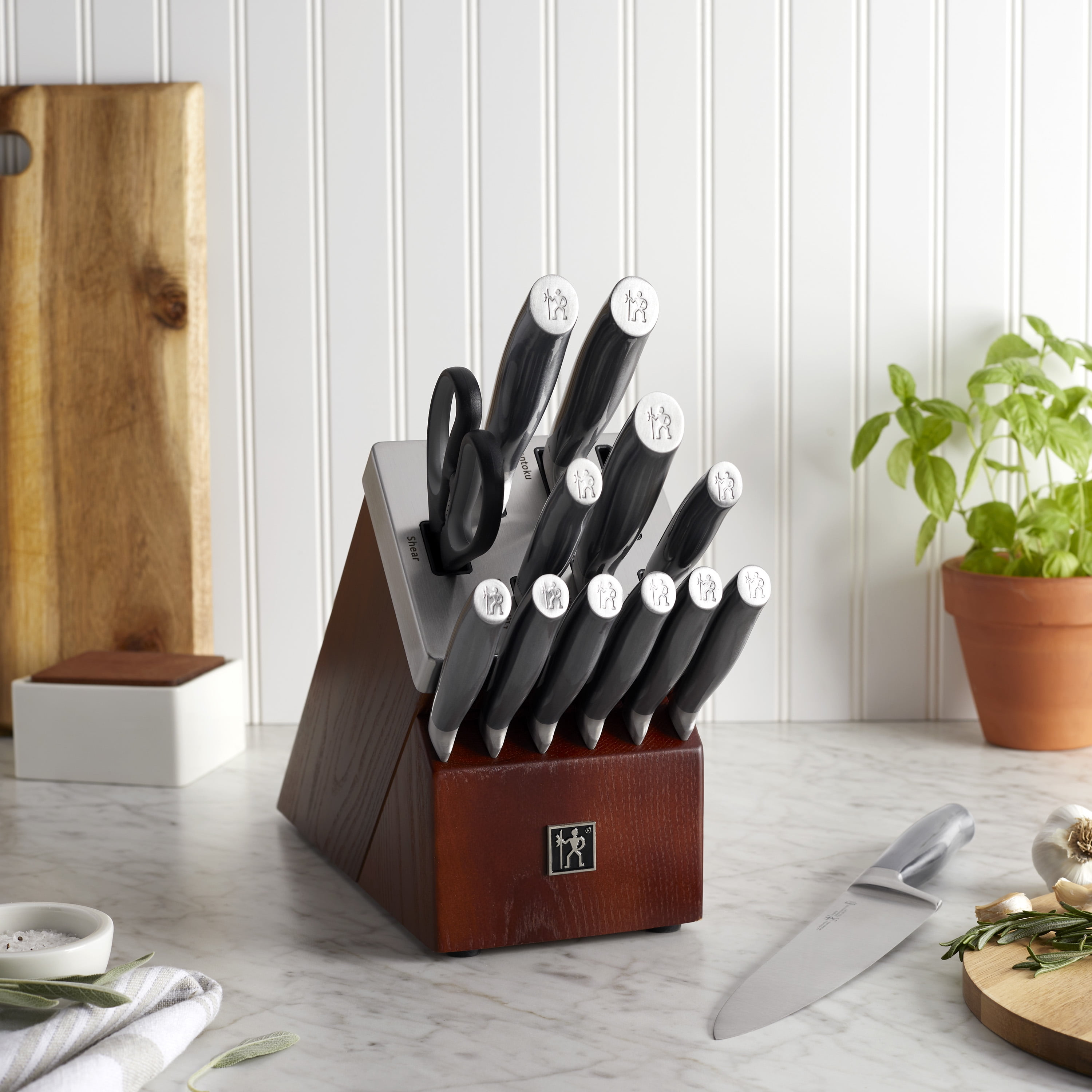 J.A. Henckels International Graphite 14-pc Self-Sharpening Knife Block Set