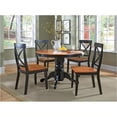 thumbnail image 6 of Bowery Hill Round Pedestal Dining Table in Black and Cottage Oak, 6 of 7