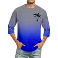 thumbnail image 1 of WEAIXIMIUNG T-Shirt Homme Manches 3/4 Saint-Valentin Décontracté Col Rond Confortable Couleur Unie, 1 of 4