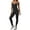 Black, variant on Women's Seamless Yoga Jumpsuit Sleeveless Elastic Gym Playsuit Skinny Ribbed Rompers For Fitness Running Workout Activewear