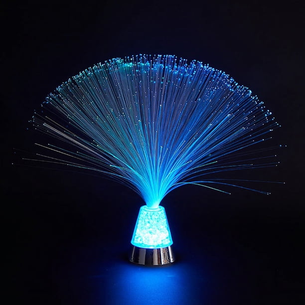 Lámpara de fibra óptica que cambia de color, lámpara de fibra óptica Glaciar con cristales LED, luz nocturna tipo fuente de hielo LED de 7 colores, ideal para decorar mesas, salas de estar, dormitorio