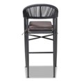 thumbnail image 4 of Bowery Hill Grey Finished Rope and Metal Outdoor Bar Stool, 4 of 10