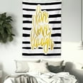 thumbnail image 3 of Live Laugh Love Tapestry, Romantic Design with Hand Drawn Stripes and Calligraphic Text, Wall Hanging for Bedroom Living Room Dorm Decor, 40W X 60L Inches, Black White Earth Yellow, by Ambesonne, 3 of 5
