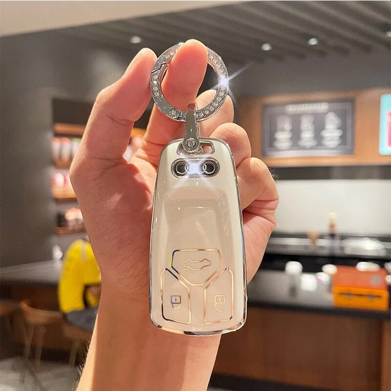 For Audi Key Cover A4 Q7 Q5 TT A3 A6 SQ5 R8 S5 Car Key Case Shell Fashion Keychain Fit Audi Key Ring