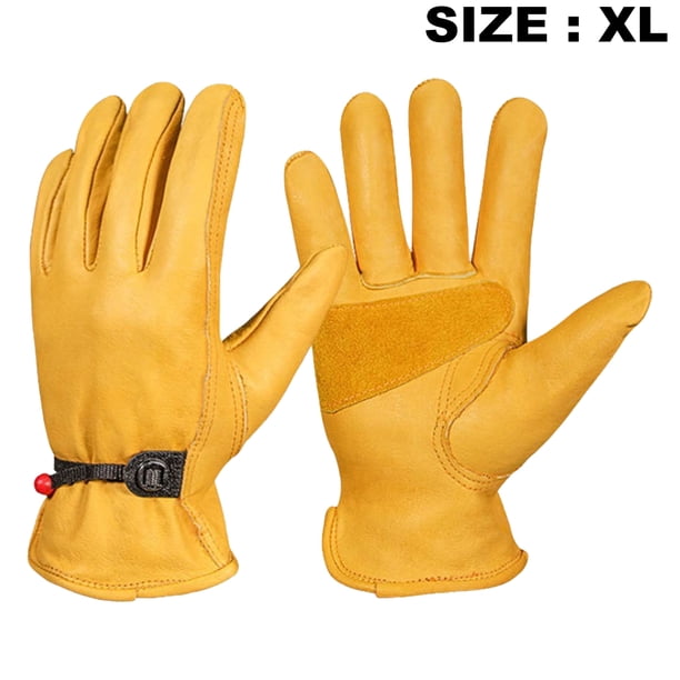 Guantes de jardinería de cuero para mujer: guantes de trabajo para desmalezar, cavar, plantar, rastrillar y podar
