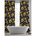 thumbnail image 6 of Black Yellow Sunflower Sheer Curtains 108 Inches Long 2 Panels Set, Window Sheer Curtains for Living Room/Bedroom, Summer Botanical Farmhouse Floral Light Filtering Rod Pocket Curtain 52''x108''x2, 6 of 8