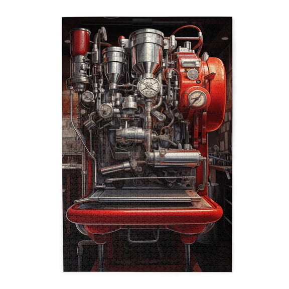 1000 PCS Classic Coffee Machine - 1000 Piece Wooden Jigsaw Puzzles,Stunning Artwork,Creative Activity Hobbies For Adults,Relax And Enjoy The Fun Of Solving Puzzles,Adults Puzzle