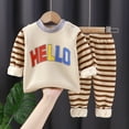 thumbnail image 2 of Pajamas for Girls and Boys Long Sleeve Tops Set Fall Winter Cute Sleepwear Lounge Sets 6 12 24 Months 1T 2T 3T 4T 5T 6T Children Coffee,9-10 Years, 2 of 4