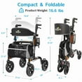 thumbnail image 2 of E-Western Walkers for Seniors Rollator with Seat 350 lb Capacity 8 All-Terrain Wheels Lightweight Aluminum Frame Adjustable Height Grey, 2 of 7