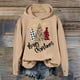 thumbnail image 3 of WILLBEST Sudadera Larga para Mujer, Estilo Navideño, con Estampado de Letras, Cuello Redondo, Estilo Urbano, Manga Larga, con Capucha Chica​​, 3 of 3
