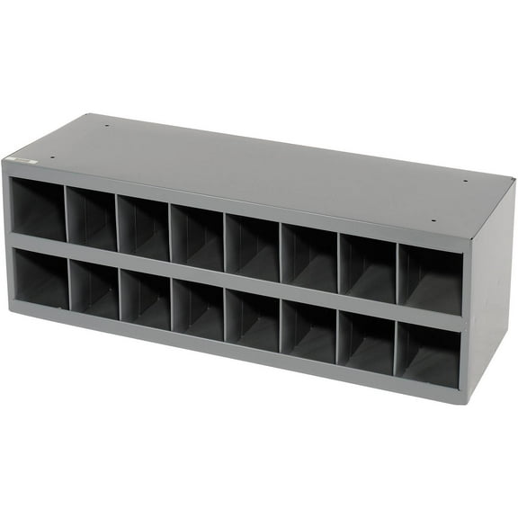 Durham Steel Storage Parts Bin Cabinet, Open Front, 33-3/4x11-1/2x11-1/2, 16 Compartments
