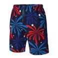 thumbnail image 4 of Fuzoiu Red White Blue Fireworks Print Men's Beach Shorts,Men's Swim Trunks,Quick Dry Board Shorts with Pockets,Men's Bathing Suits for Surfing, Running, and Casual Wear-Large, 4 of 6