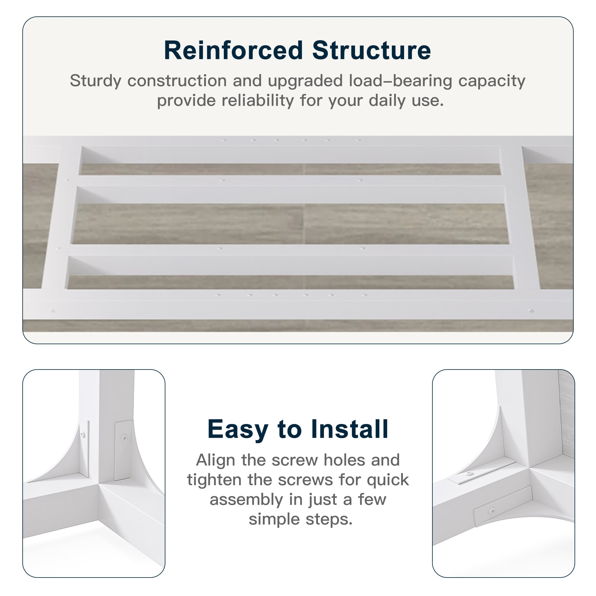Demi Bonn 78" Farmhouse Dining Table, Wood Rustic Kitchen Table for 8 People, Large Rectangular Dinner Table for Dining Room, Home Office, Living Room Furniture, Gray & White