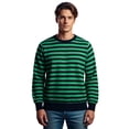 thumbnail image 2 of oqasdz Mens Sweatshirt Striped Long Sleeve Crewneck Pullover Hoodie Top Streetwear Festival Versatile Casual Outdoor, 2 of 4