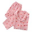 thumbnail image 2 of Xysaqa 2 Piece Women's Pajamas Sets Cute Floral Print Sleepwear Women Long Sleeve Button Up Shirt Pajama Pants Pjs Sets Loungewear, 2 of 3