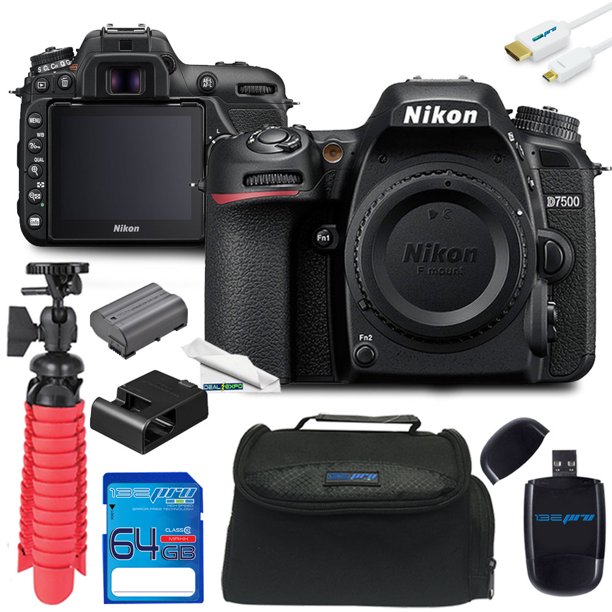 Nikon D7500 DSLR Camera (Body) + 64GB Expo Essentials Kit