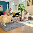 thumbnail image 4 of Buganda Area Rugs for Living Room 5'X8', Soft and Fluffy Shaggy Carpet for Pets, Machine Washable Floor Rugs for Bedroom, Light Grey, 4 of 7