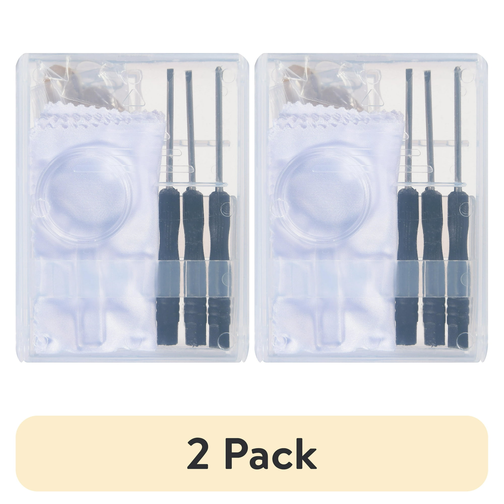 (2 pack) M+ Unisex Eyewear Travel Repair Kit-Magnifying Glass, Cleaning Cloth, Nosepads, Screwdrivers, Screws