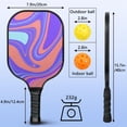 thumbnail image 3 of Pickleball Paddles Set Of 1, Fiberglass Surface, Liquid & Marble Print, 1 Paddles, 2 Balls & Bag, 3 of 5