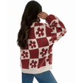 thumbnail image 3 of Women'S Floral Pattern Crewneck Long Sleeve Drop Shoulder Sweaters Pullover Tops LC2727402-P2 M, 3 of 7
