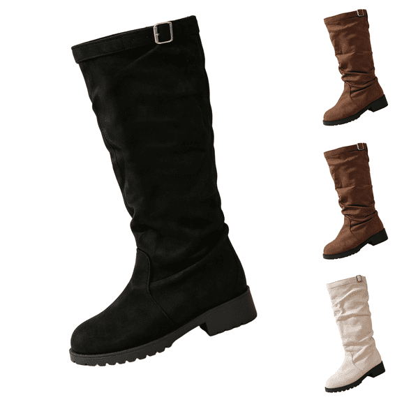 LNZGNM Womens Tall Boots Soft Cushioned Comfortable Warm Fleece Lined Build with Non Slip Tread Sole for Everyday Wear Casual Booties, (37)