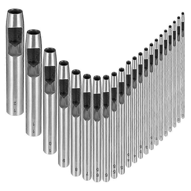 Leather Hole Punch Tool, 22Pcs Leather Hole Punch 0.5-12mm Circle Hole Punch Metal Hollow Punch Set