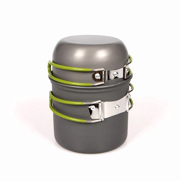 olla para acampar, utensilios de cocina para senderismo, juego de cocina portátil para exteriores, cocina de calor, vajilla de viaje para acampar, equipo de utensilio de cocina
