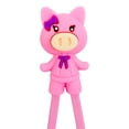 thumbnail image 2 of Pink Ribbon Miss Piggy Pig Reusable Training Chopsticks Set With Silicone Helper, 2 of 7