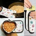 thumbnail image 5 of 2 PCS Oven Baking Gloves Set Heat Resistant Oven Mitt & Pot Holder Set Cooking Mitts Kitchen Home Supplies Small Watercolor Splashes and Dots, 5 of 5